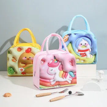Lunch Bag verdickte hand gehaltene isolierte Lunchbox Bag Kinder süß mit Mahlzeiten Lunchbox Bag