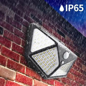 Solar-Sicherheitslampe für den Außenbereich, Gartendekoration, wasserdicht, solarbetrieben, 100 LEDs