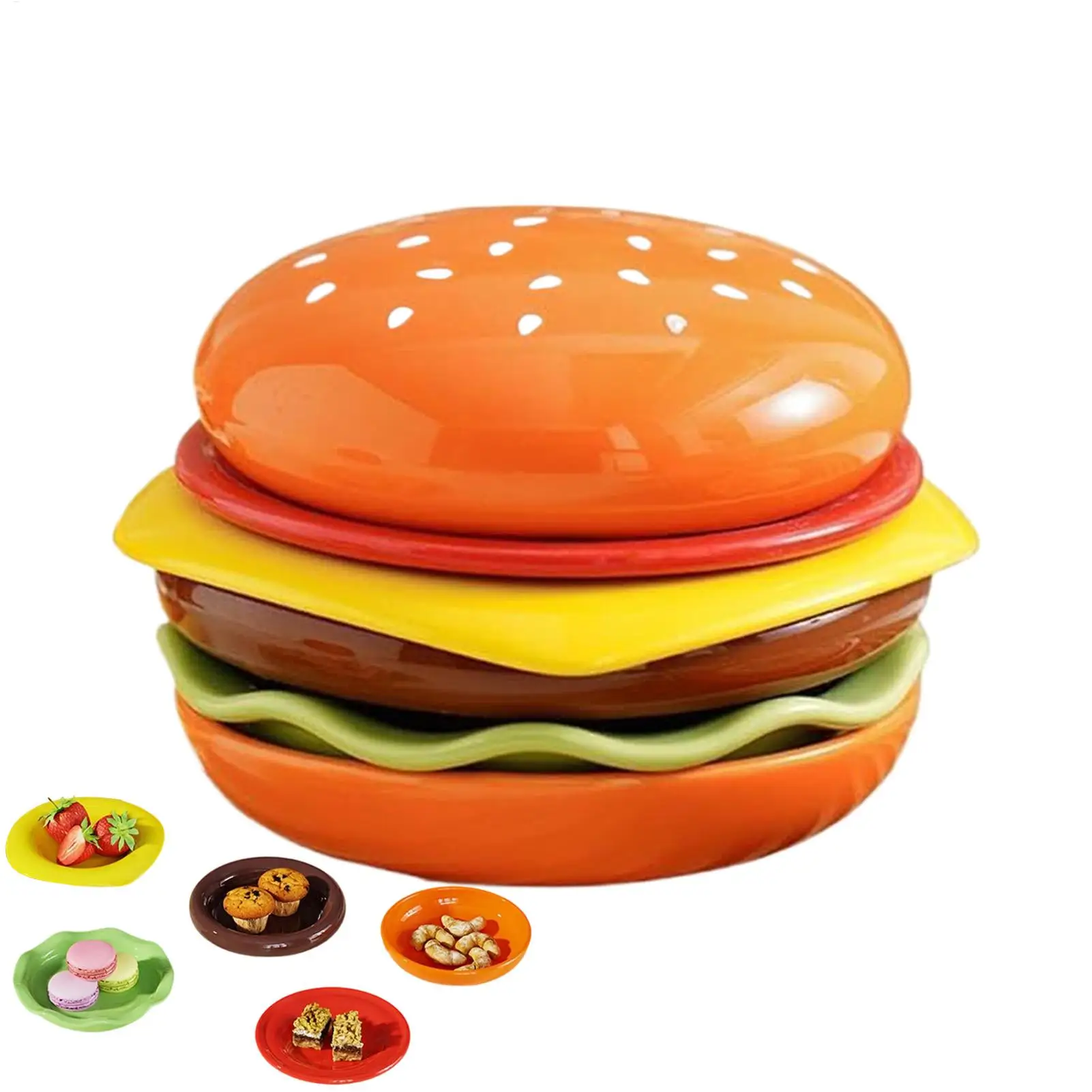 Stapelbares Hamburger-Teller-Set, 6-lagiger Burger-Teller