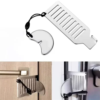 Tragbarer Sicherheits-Türstopper aus Edelstahl (8 cm) - Diebstahlschutz für Zuhause, Hotel und Reisen