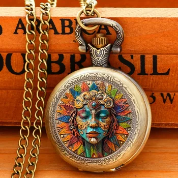 Vintage Taschenuhr Böhmen Coole Elegante Exquisite Uhr Mit Halskette Kette Retro folk-benutzerdefinierte