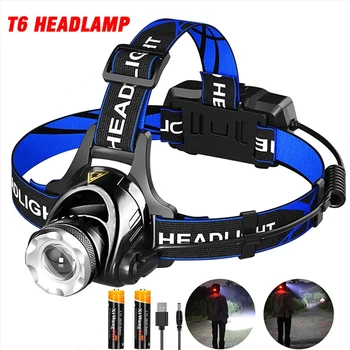Leistungsstarke LED-Induktionsscheinwerfer USB/DC wiederaufladbare superhelle Kopf-Taschenlampe Outdoor