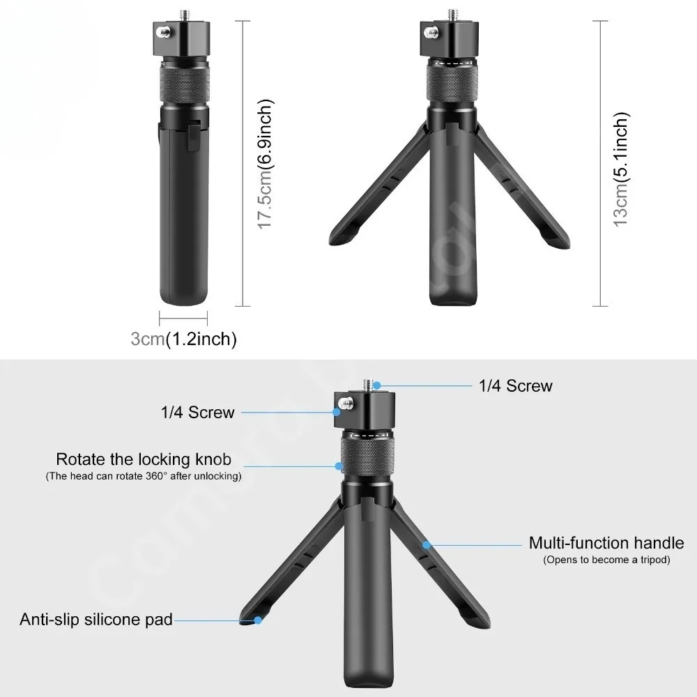 Bullet Time Handle Multifunktionales faltbares Stativ mit 1/4 – Bild 4
