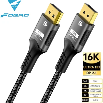 DisplayPort 2.1 Kabel 16K, 8K 120 Hz, 80 Gbit/s