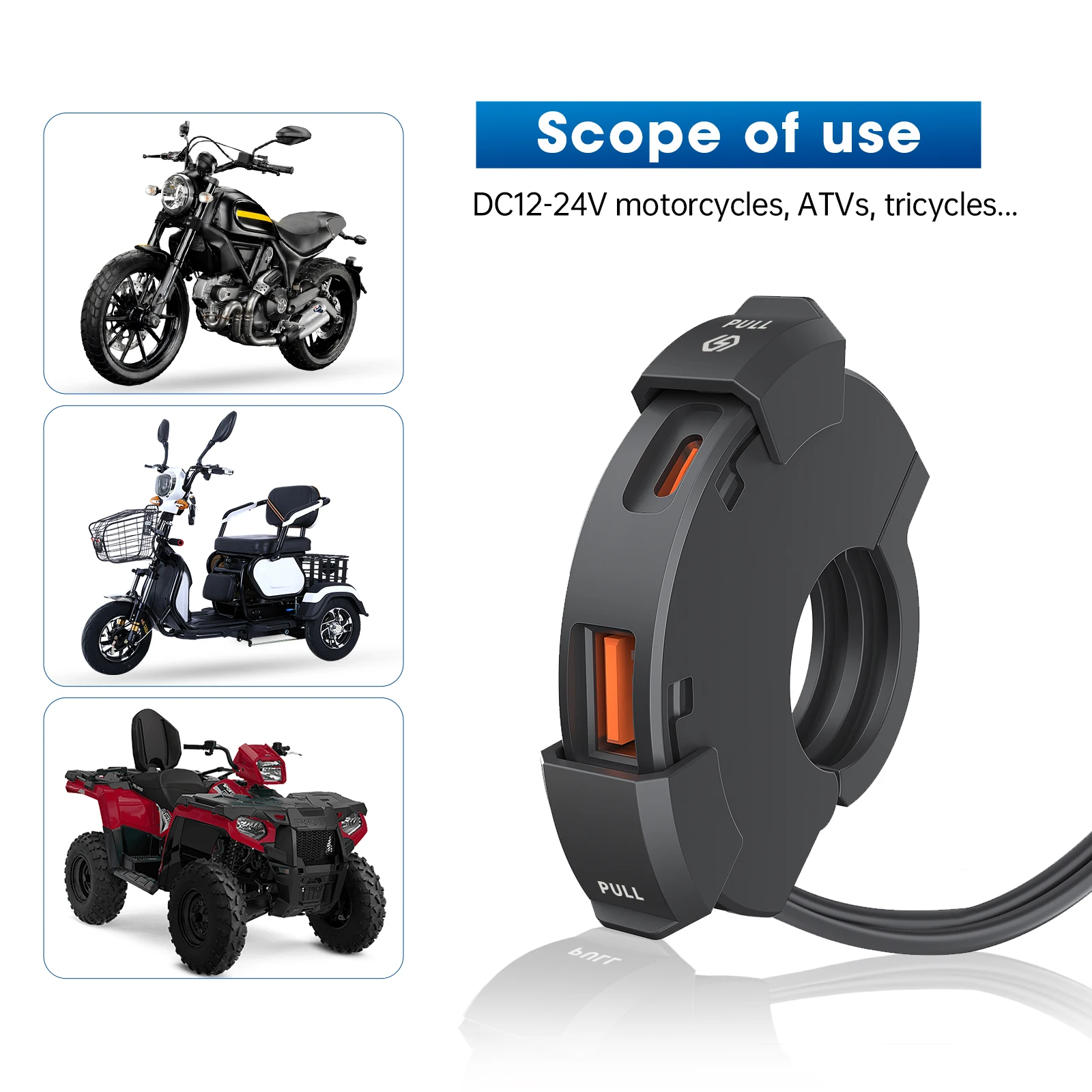 48W Quick Charge PD + QC3.0 Telefon Ladegerät Motorrad USB – Bild 4