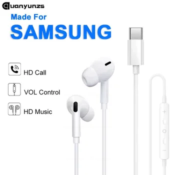 Kabelgebundene Kopfhörer für Samsung Galaxy S24 S23 S21 S22 S20 Plus Typ USB C 3,5 mm Klinke Kopfhörer A54 A34