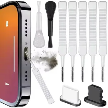Handy-Lautsprecher, Ladeanschluss, Reinigungsset, Staubstecker für iPhone 16, 15, 14, Kopfhörer