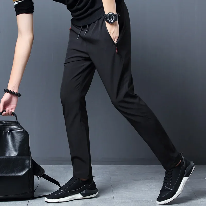 Männer Casual Hosen Stretch Slim Fit Elastische Taille Jogger – Bild 5