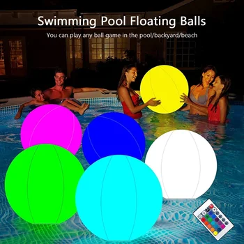 Aufblasbarer Pool Strand ball 16 Farben führte glühenden aufblasbaren Strand ballon 60/90cm Sommer Wasserspiel