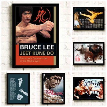Kampfkunst Bruce Lee Leinwanddruck Ungerahmte Leinwand-Wandkunst Enter The Dragon Vintage-Filmplakat