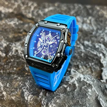 Herrenuhr Licht Luxusmarke Weinfass Zifferblatt Modische Nachtleuchtende Sportuhr Kalenderuhr Reloj L146