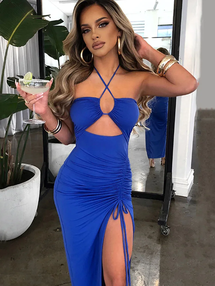 Ärmellose Sexy Weibliche Midi Backless Kleider Schlank Nacht – Bild 4