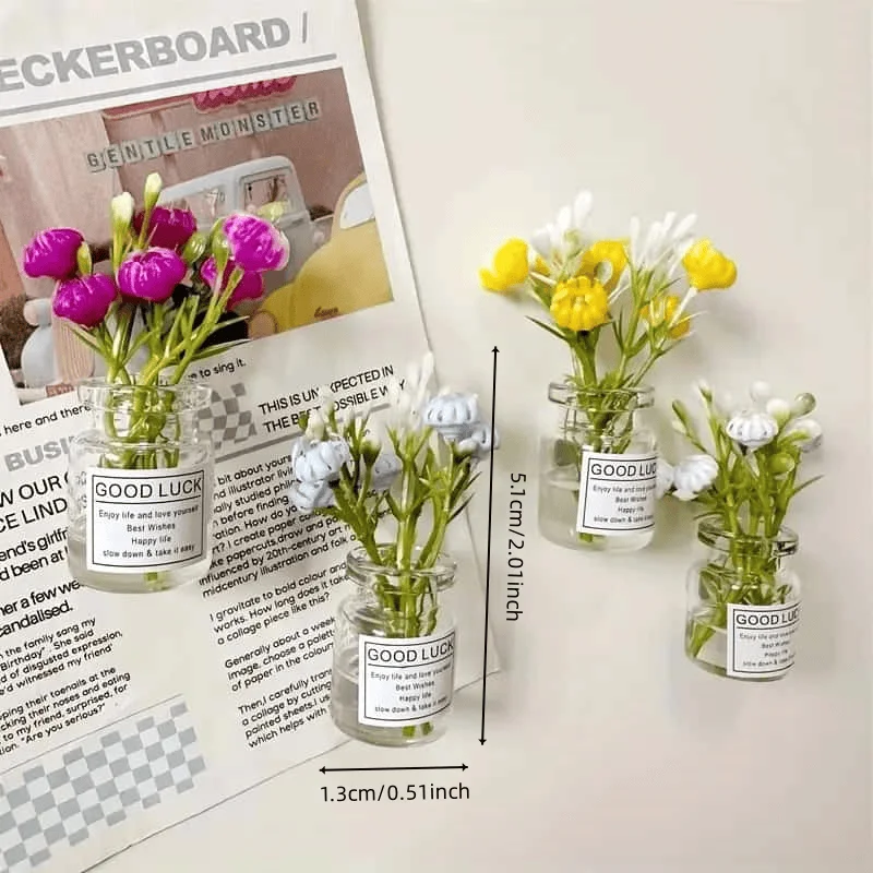 8 Stück Mini kleine Vasenmagnete Niedliche – Bild 3