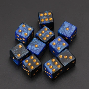 15mm mehrfarbige Acryl würfel Set sechs Seiten tragbare Tischs piele Spielzeug (10 Stück)