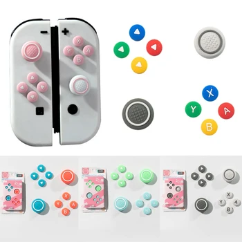 Design Silikon Weiche D-pad Kreuz Taste ABXY Schlüssel Aufkleber Haut Fall Für Schalter Oled NS Freude-con