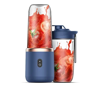 Tragbare Fruchtsaft-Mixer, Sommer, persönliche elektrische Mini-Flasche, Zuhause, USB, 6 Klingen, Entsafter