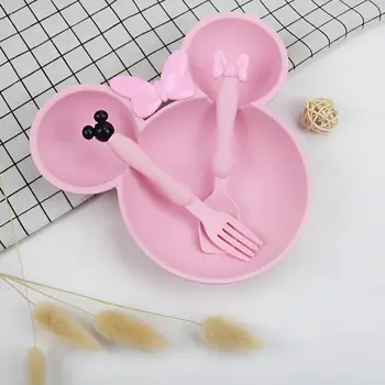 Kindergeschirr, Kindergeschirr-Set, 3-teilig, Kunststoff, Löffel, Gabel, Kinder, Kleinkind, Teller, Schüssel