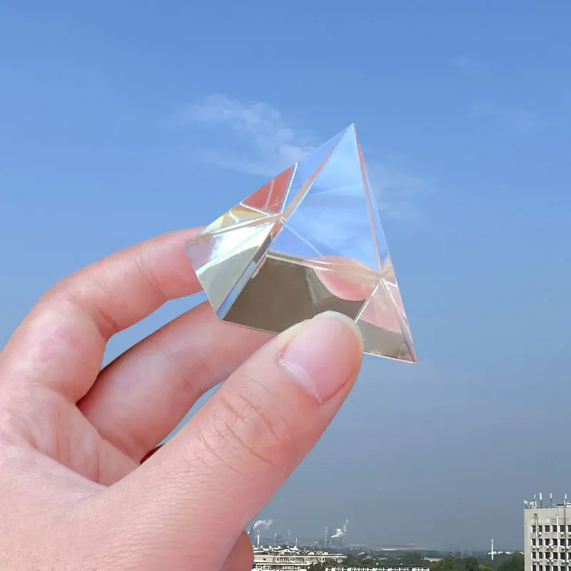 Prisma, optisches Glas, Kristallpyramide, 40 mm Seitenlänge – Bild 5