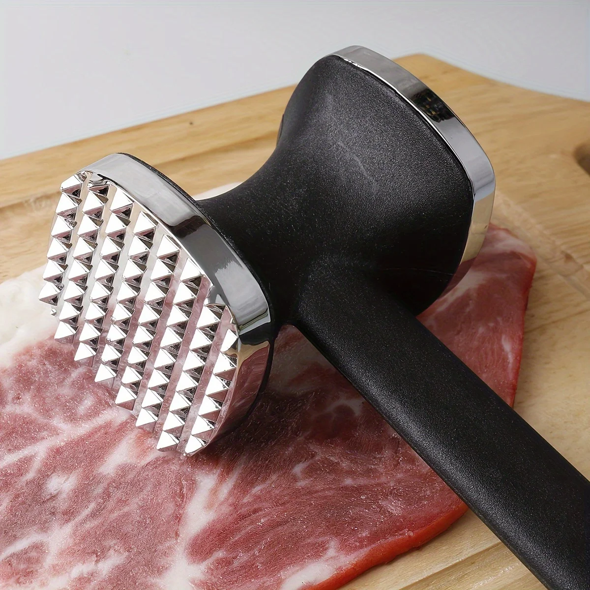 Robuster Fleischklopferhammer für die Küche mit Gummigriff – Bild 2