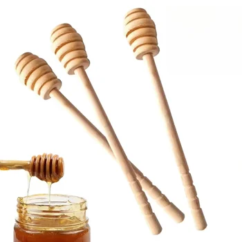 Holz-Honigmixer-Stäbchen, Kaffee-, Marmeladen- und Milchmixer-Stäbchen mit Griff, Gläserlöffel, Honiglöffel