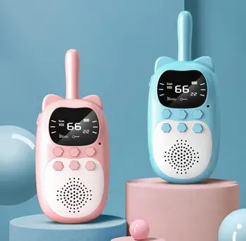 Kinder Walkie Talkie Wiederaufladbare 1000 mAh Handheld 0,5 W 3 km Radio Transceiver Sprech (2 Stück)