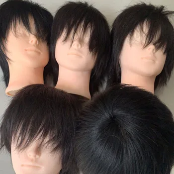 Echthaar-Übungskopf für Herrenfriseure, Friseur-Trainingskopf für Schönheitsstyling