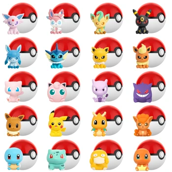 Pokemon Anime Poke Ball Actionfiguren Minipuppen von Dragonite Sylveon Gengar Vulpix von echtem Ornament