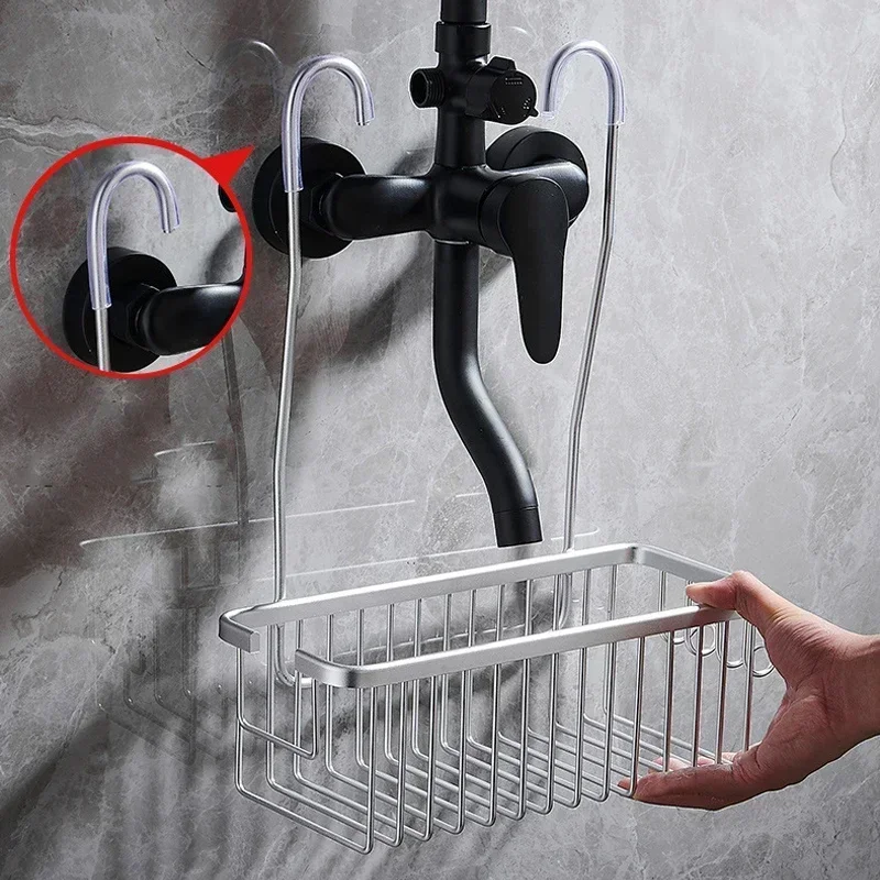 Badezimmerregal aus Aluminium ohne Bohren, Duschregal – Bild 5