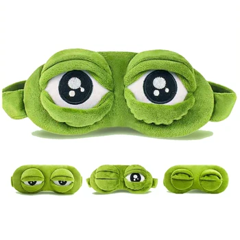 3D Trauriger Frosch Schlafmaske Natürlicher Schlafaugenschutz Augenabdeckung für Frauen und Männer Weiche