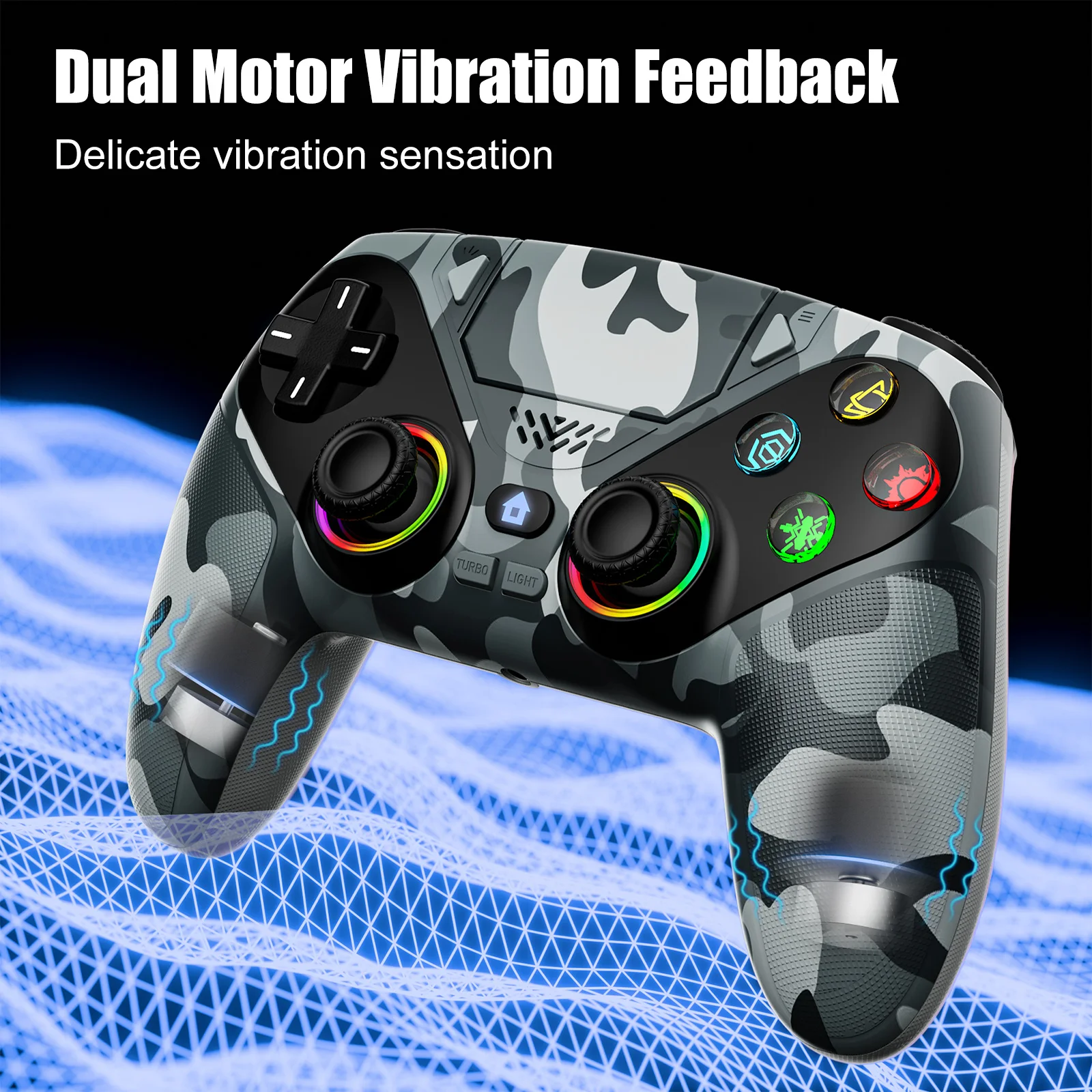 Controller für Playstation 5 PS5/PS5 Pro/Slim/PC, RGB – Bild 5