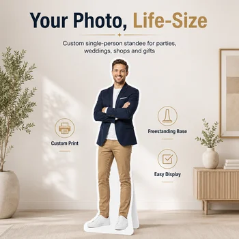 Personalisierter Ganzkörper-Standee, Maßgefertigter Lebensgroßer Foto-Aufsteller für Geburtstag Hochzeit