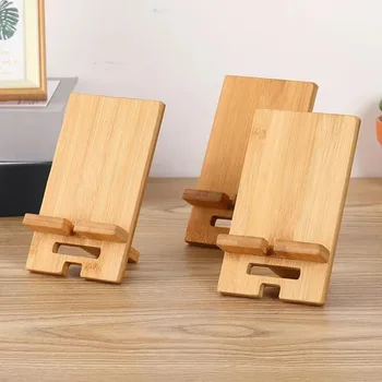Desktop-Handyhalter aus Bambus, praktischer Smartphone-Ladeständer aus Holz, kreativer, fauler