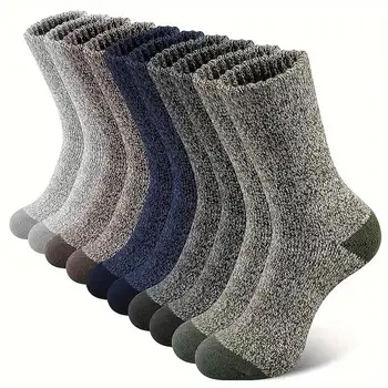 5 Paar Socken aus Merinowolle für Herren, superdicke Wandersocken, Thermosocken für kaltes Wetter