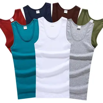Männer Ärmellose Atmungsaktive Fitness Weste Grundlegende Elastische Tank Top männer Baumwolle Bodybuilding
