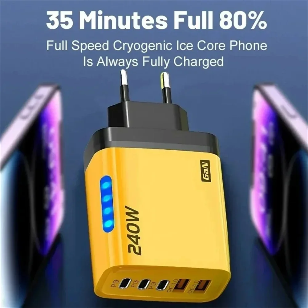 GaN Desktop-Ladegerät 240 W, 5 Anschlüsse, mit 10 A USB-C – Bild 4