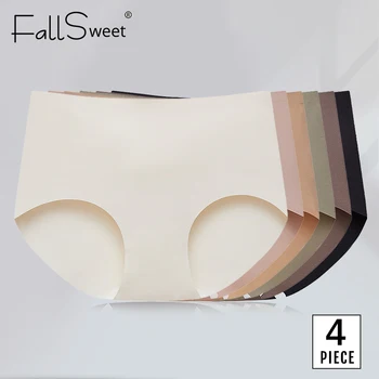 Falllsweet 4 Teile/satz Nahtlose Seiden Slips Für Frauen Maulbeerseide Höschen Bequeme Unterhose Weiche