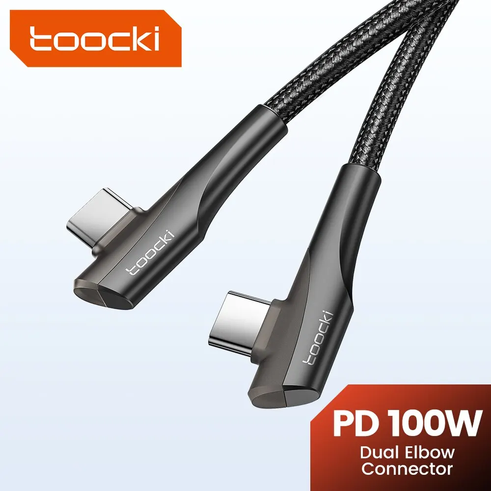 USB-C Kabel 60/100 W mit zwei 90-Grad-Steckern