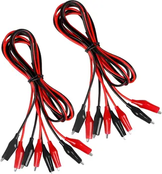 4 Paar 1 m Krokodilklemmen, elektrisch, isolierte Messleitungen mit Krokodilklemmen, zum Stempeln