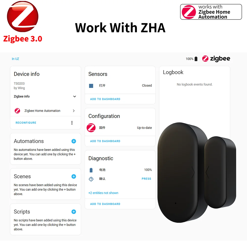 Zigbee 3.0 Kontaktsensor Türsensor Fenstersensor Zigbee-Hub – Bild 3