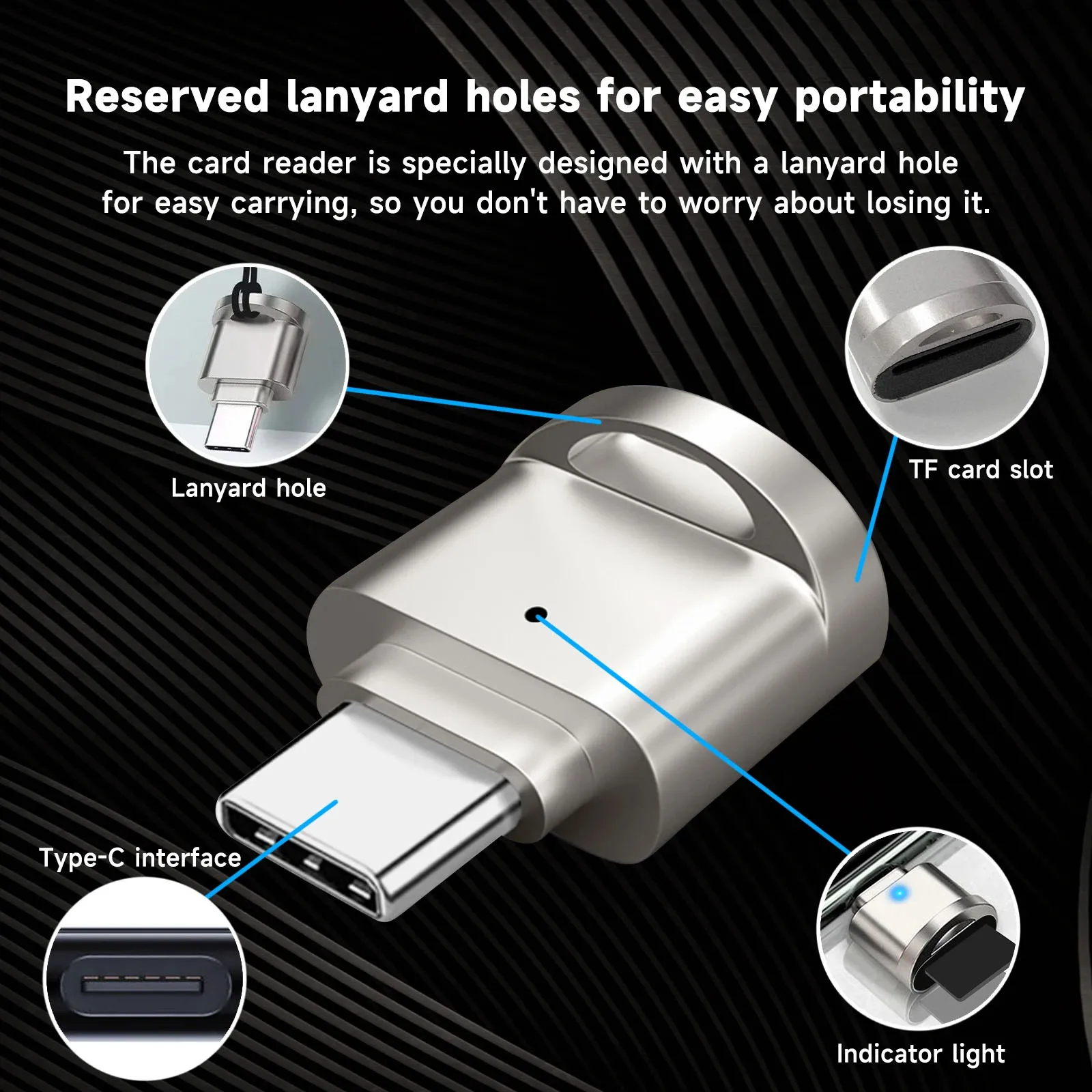 Mini Typ-C USB 3.0 zu SD Micro SD TF Kartenleser – Bild 4