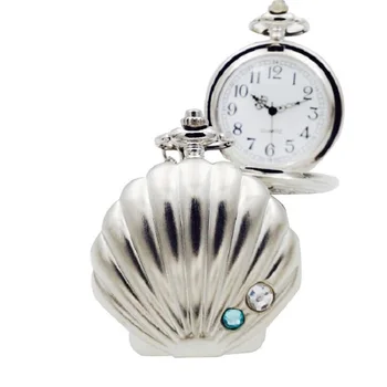 Taschenuhr, große neue Taschenuhr mit Muschelgehäuse, Retro-Taschenuhr mit Kettendesign, modisches Accessoire