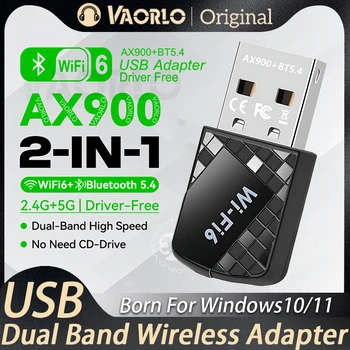 2 IN 1 WIFI6 AX900 USB WiFi Netzwerk Karte Bluetooth 5,4 Wireless Adapter Dual Band 2,4G + 5GHz 900Mbps