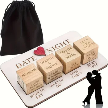 Date Night Würfel 4 Stück After Dark Edition Date Night Würfelspiel aus Holz für Paare, wiederverwendbare