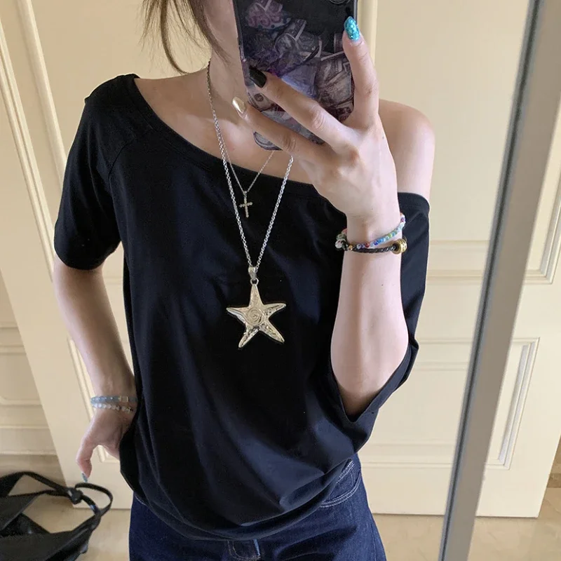 T-shirts Frauen Solide Einfache Sommer Casual Cleanfit – Bild 6