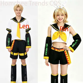 Homchee Trends COS Anime Herren Len Cosplay Kostüm Anime Damen Rin JK Uniform für Comic Con Outfits