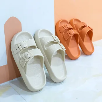 Damen-Hausschuhe, dicker Boden, rutschfest, für Zuhause, Outdoor, Sandalen, bequemes EVA-Material, reine