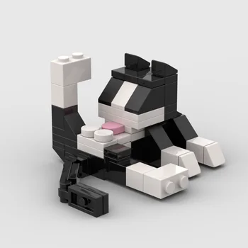 Tier Serie 62Pcs MOC Ziegel Katze Figur DIY Bausteine Kinder Bildung Spielzeug Für Kinder Geburtstag Geschenk