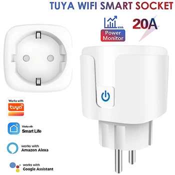 Smart Steckdose EU 20A Wifi Smart Plug Power Überwachung Smart Home Voice Control Unterstützung Google