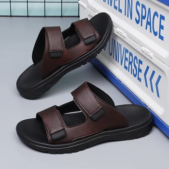 Herren-Slipper, einfarbig, zum Hineinschlüpfen, lässige Strand-Slides, Herrenschuhe mit dicker Sohle