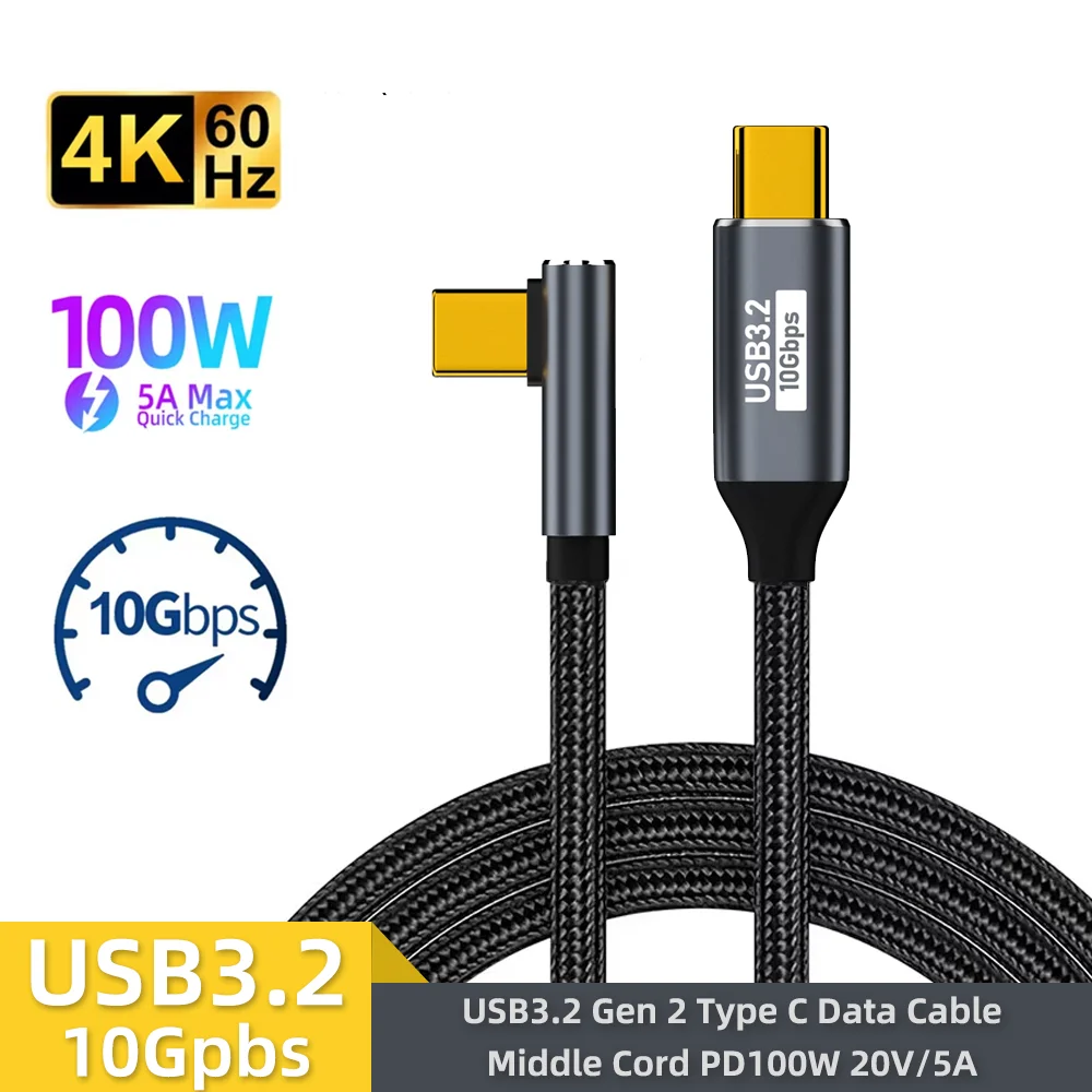 USB-C auf USB-C Kabel 100 W, 10 Gbit/s, 4K 60 Hz